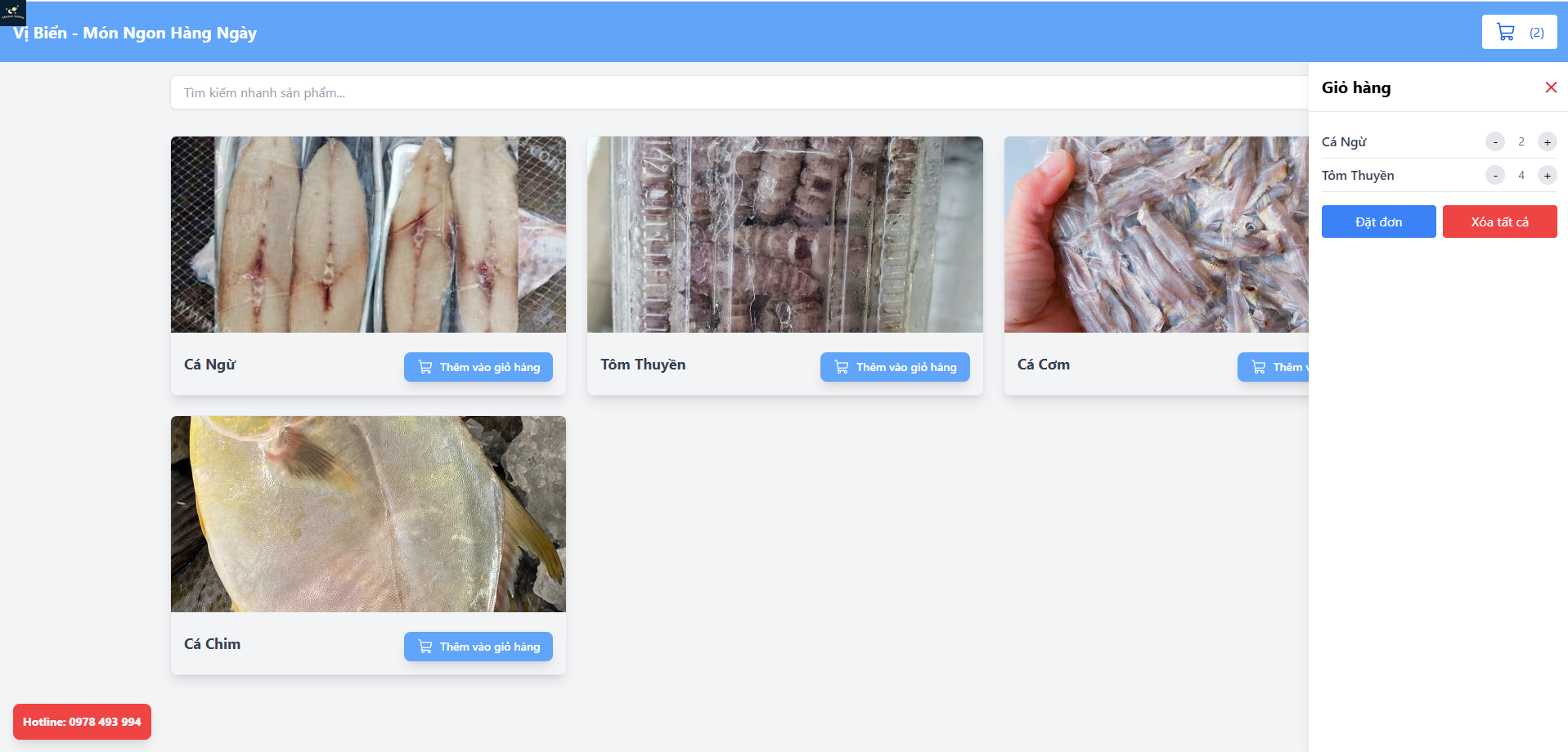 Vị Biển — Đặt hải sản tươi